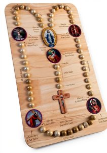 Wooden Rosary Board Gather and Pray Interactive Prayer Tool-0