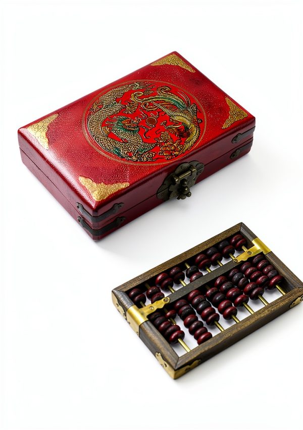 PP-NEST Abacus Vintage Leather Box Handmade Bead Arithmetic-1