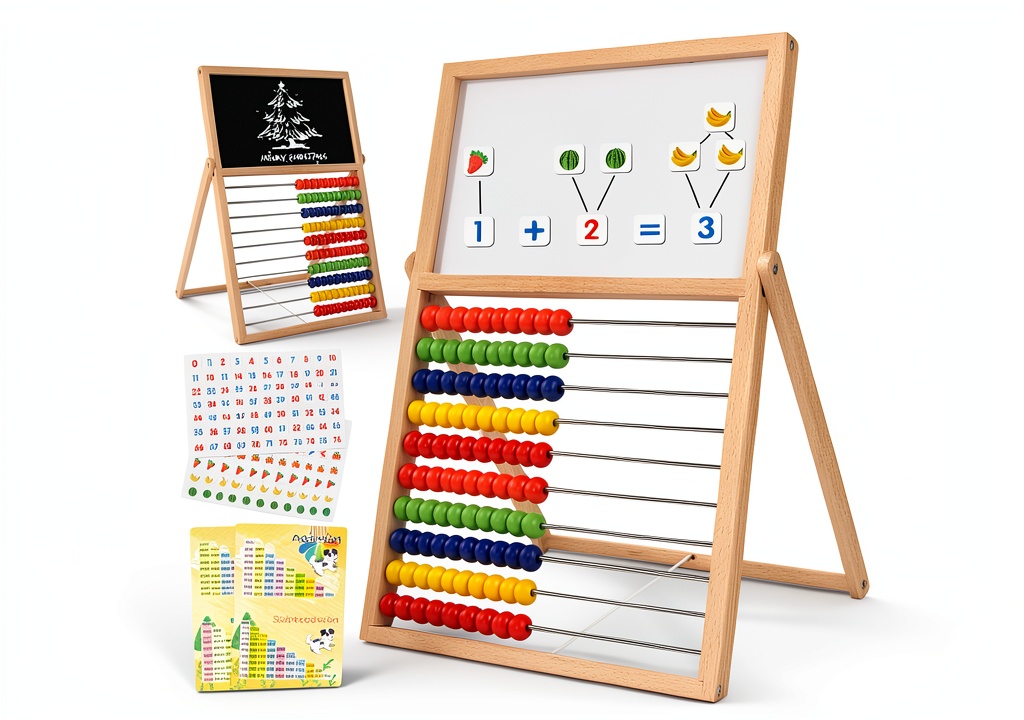 'Ranqibo magnetic abacus showing double-sided design with colorful beads'