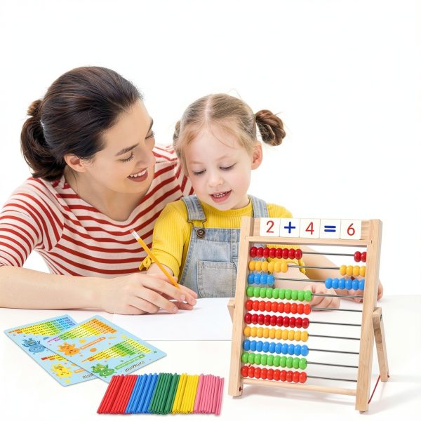 Gotoofun Wooden Abacus Math Learning Set for Kids Ages 3-8-7