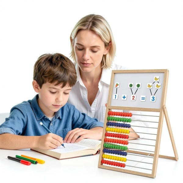 Ranqibo Magnetic Abacus Wooden Double Sided Kids Learning-7