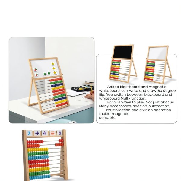 Ranqibo Magnetic Abacus Wooden Double Sided Kids Learning-4