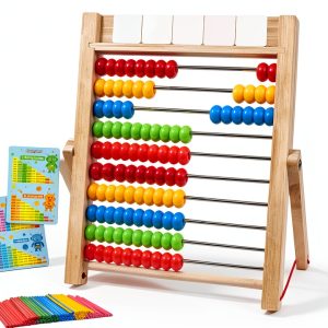 Gotoofun Wooden Abacus Math Learning Set for Kids Ages 3-8-0