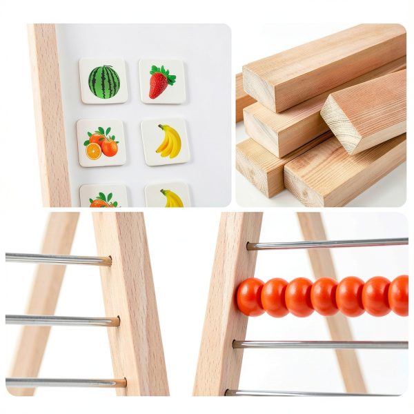 Ranqibo Magnetic Abacus Wooden Double Sided Kids Learning-6