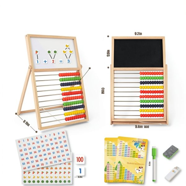 Ranqibo Magnetic Abacus Wooden Double Sided Kids Learning-1