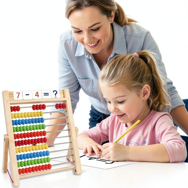 Gotoofun Wooden Abacus Math Learning Set for Kids Ages 3-8-5