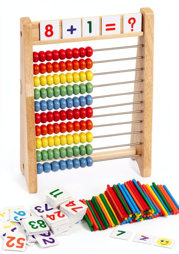 Wooden Abacus by Cltoyvers Learning Toy 100 Beads-0