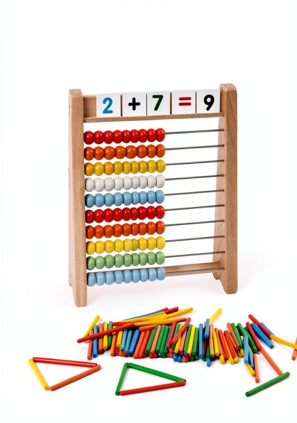 Wooden Abacus by Cltoyvers Learning Toy 100 Beads-6