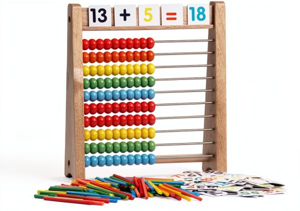 Wooden Abacus by Cltoyvers Learning Toy 100 Beads-3