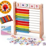 Flzoaveus Wooden Abacus for Kids Learning-0