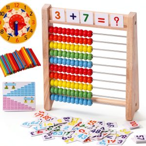 Flzoaveus Wooden Abacus for Kids Learning-0