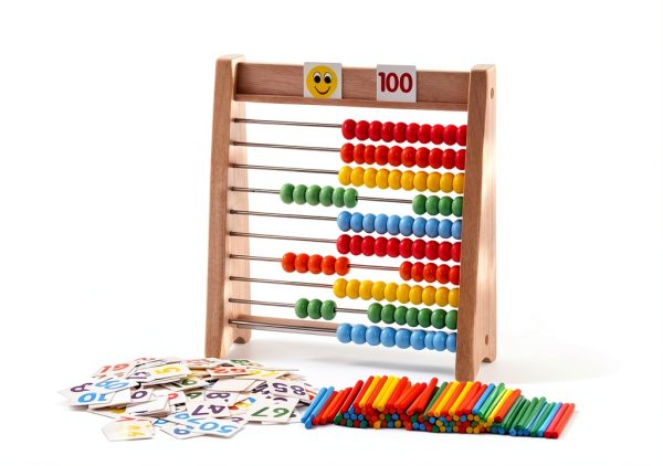 Wooden Abacus by Cltoyvers Learning Toy 100 Beads-4